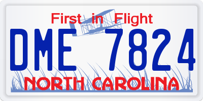 NC license plate DME7824