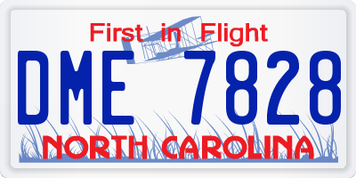 NC license plate DME7828
