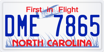 NC license plate DME7865