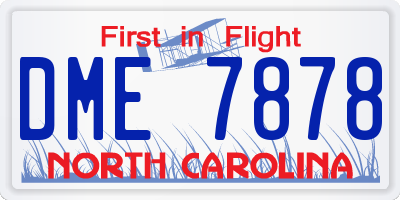 NC license plate DME7878