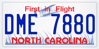 NC license plate DME7880