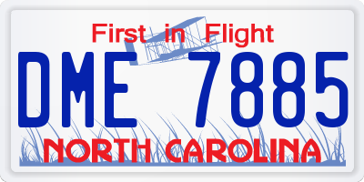 NC license plate DME7885