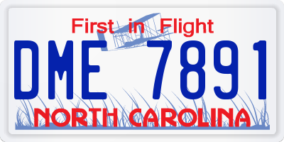 NC license plate DME7891