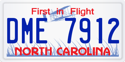 NC license plate DME7912