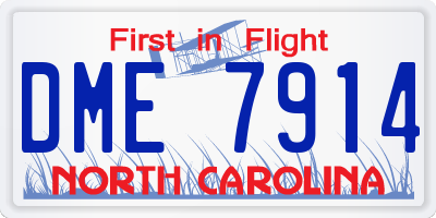 NC license plate DME7914