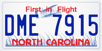 NC license plate DME7915