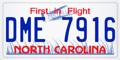 NC license plate DME7916