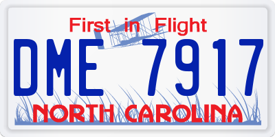 NC license plate DME7917