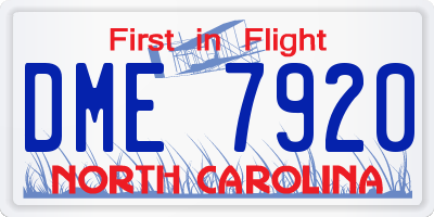 NC license plate DME7920