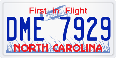 NC license plate DME7929