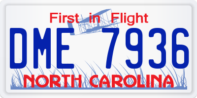 NC license plate DME7936