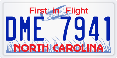 NC license plate DME7941