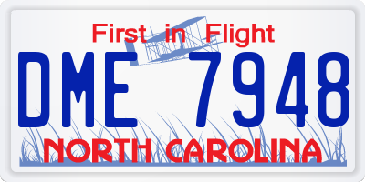 NC license plate DME7948