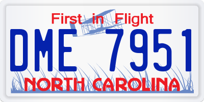 NC license plate DME7951