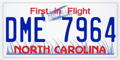 NC license plate DME7964
