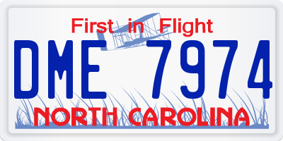 NC license plate DME7974