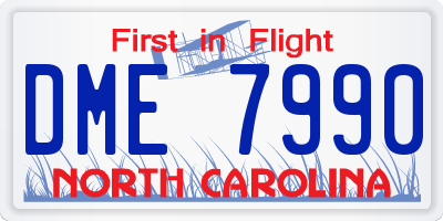 NC license plate DME7990