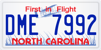 NC license plate DME7992