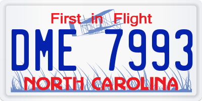 NC license plate DME7993