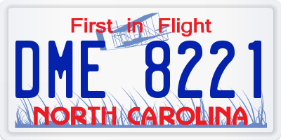 NC license plate DME8221