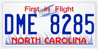NC license plate DME8285