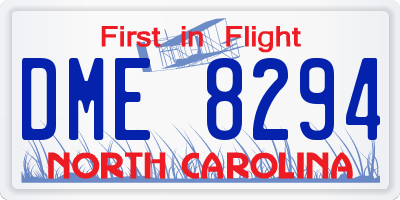NC license plate DME8294