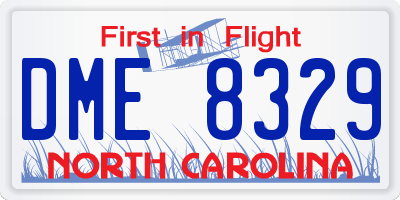 NC license plate DME8329