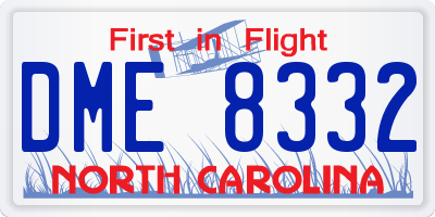 NC license plate DME8332