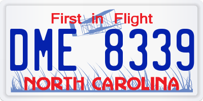 NC license plate DME8339