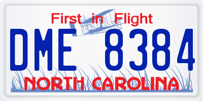 NC license plate DME8384