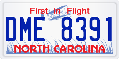 NC license plate DME8391