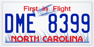 NC license plate DME8399