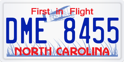 NC license plate DME8455