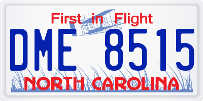 NC license plate DME8515