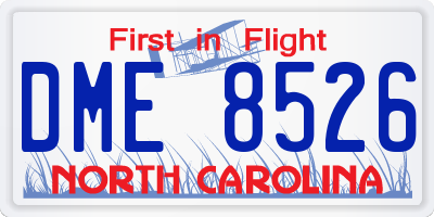 NC license plate DME8526