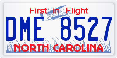 NC license plate DME8527