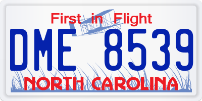 NC license plate DME8539