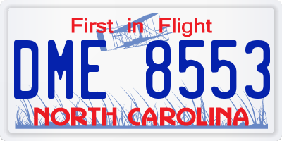 NC license plate DME8553