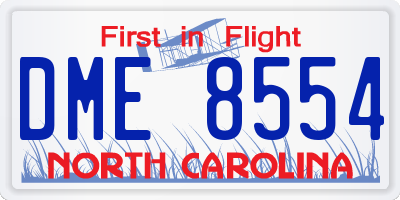 NC license plate DME8554