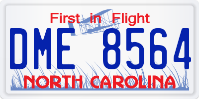 NC license plate DME8564