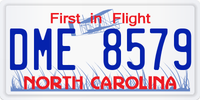NC license plate DME8579