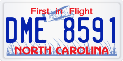 NC license plate DME8591