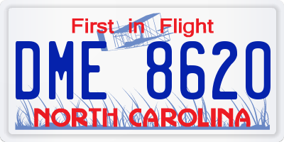 NC license plate DME8620