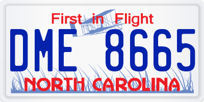 NC license plate DME8665