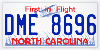 NC license plate DME8696