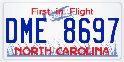 NC license plate DME8697