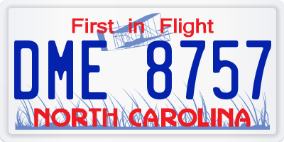 NC license plate DME8757