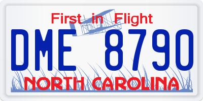 NC license plate DME8790