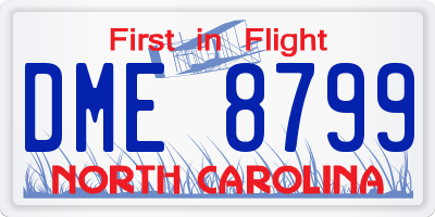 NC license plate DME8799