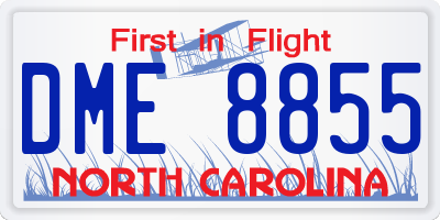 NC license plate DME8855